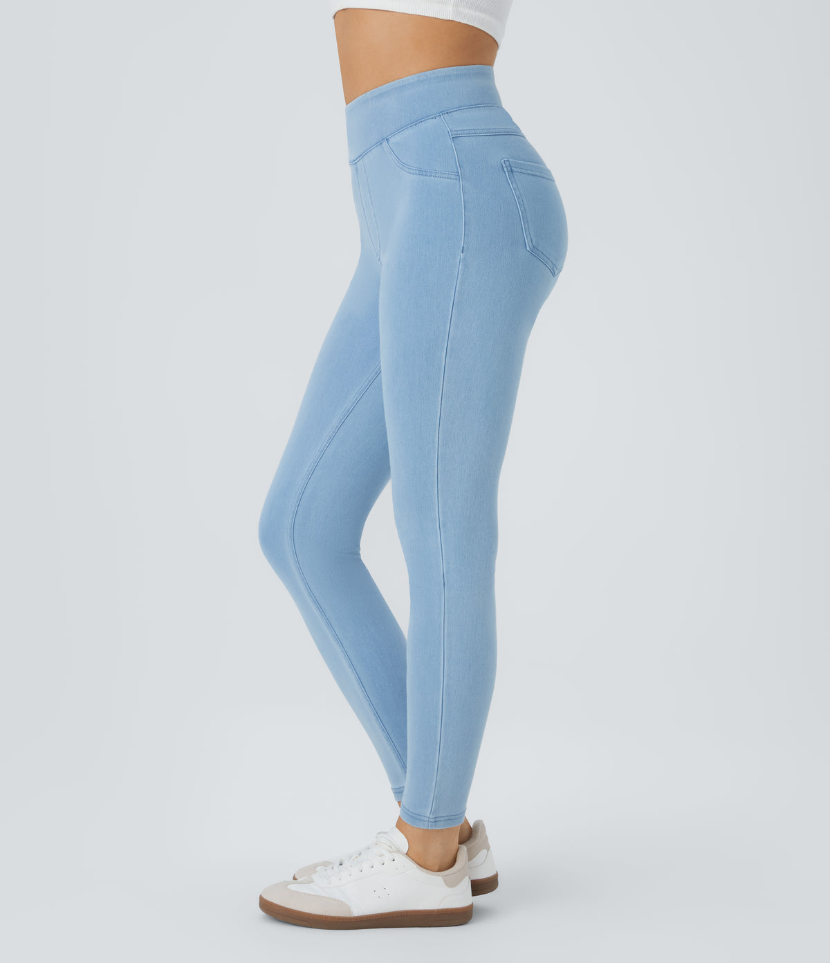 Livia Legging — Washed Denim Sunny Blue