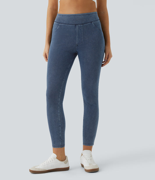 Livia Legging — Washed Denim Bleached Blue