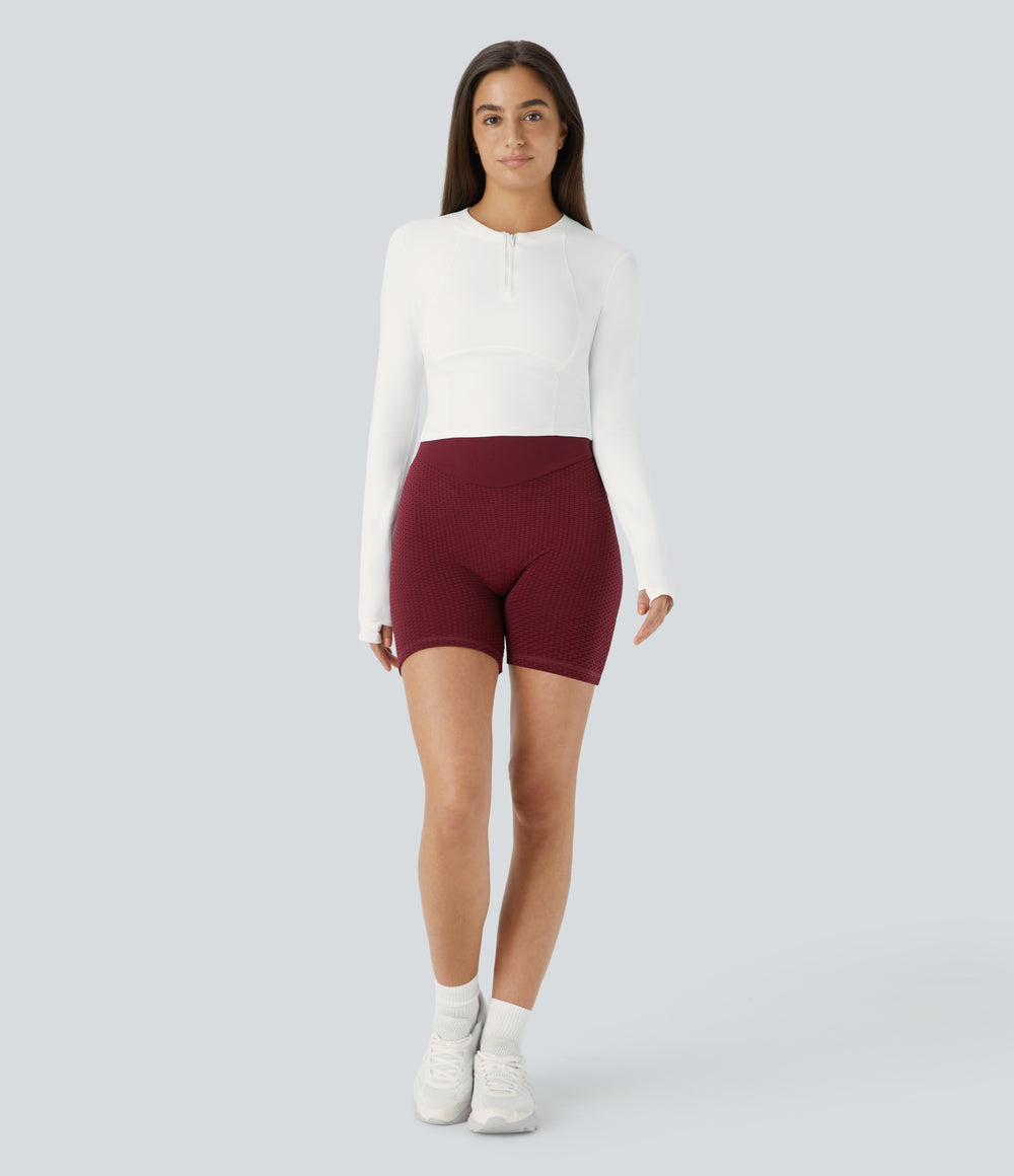 Aveline Zip Top — Red Mahogany