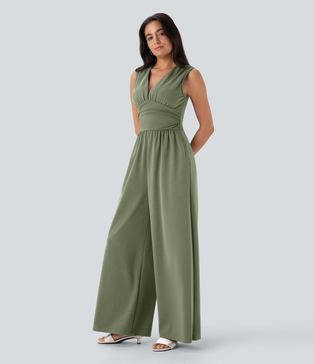 Celine Jumpsuit — Oil Green