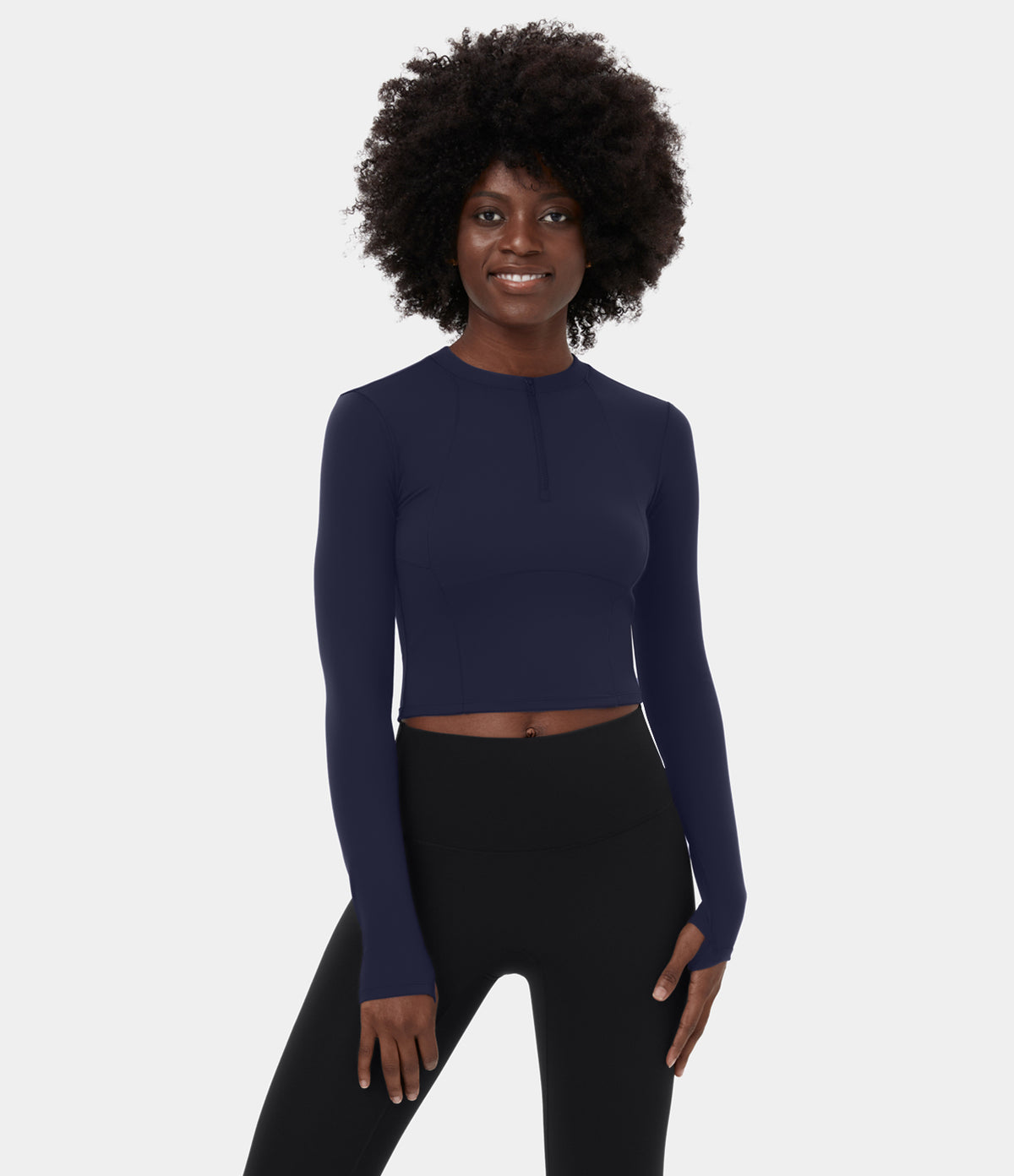 Aveline Zip Top — Steel Gray