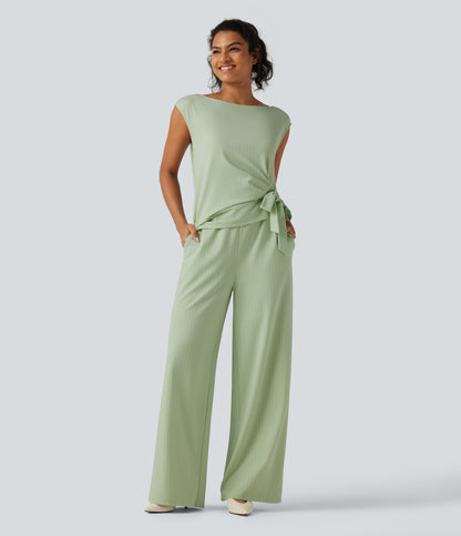 Rosalind Jumpsuit — Iced Pear Stripe