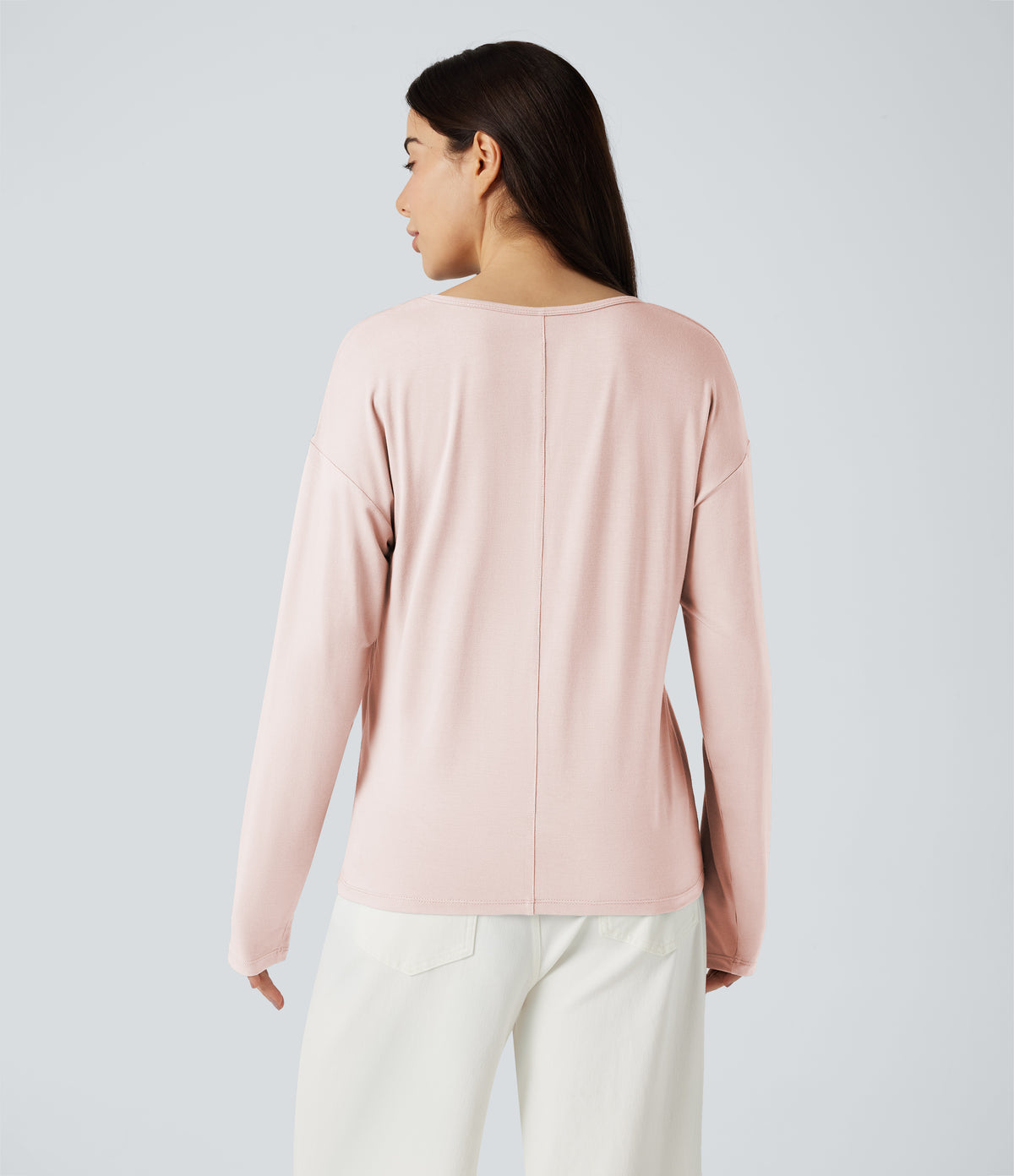 Mira Long-Sleeve Top — Sheer Pink