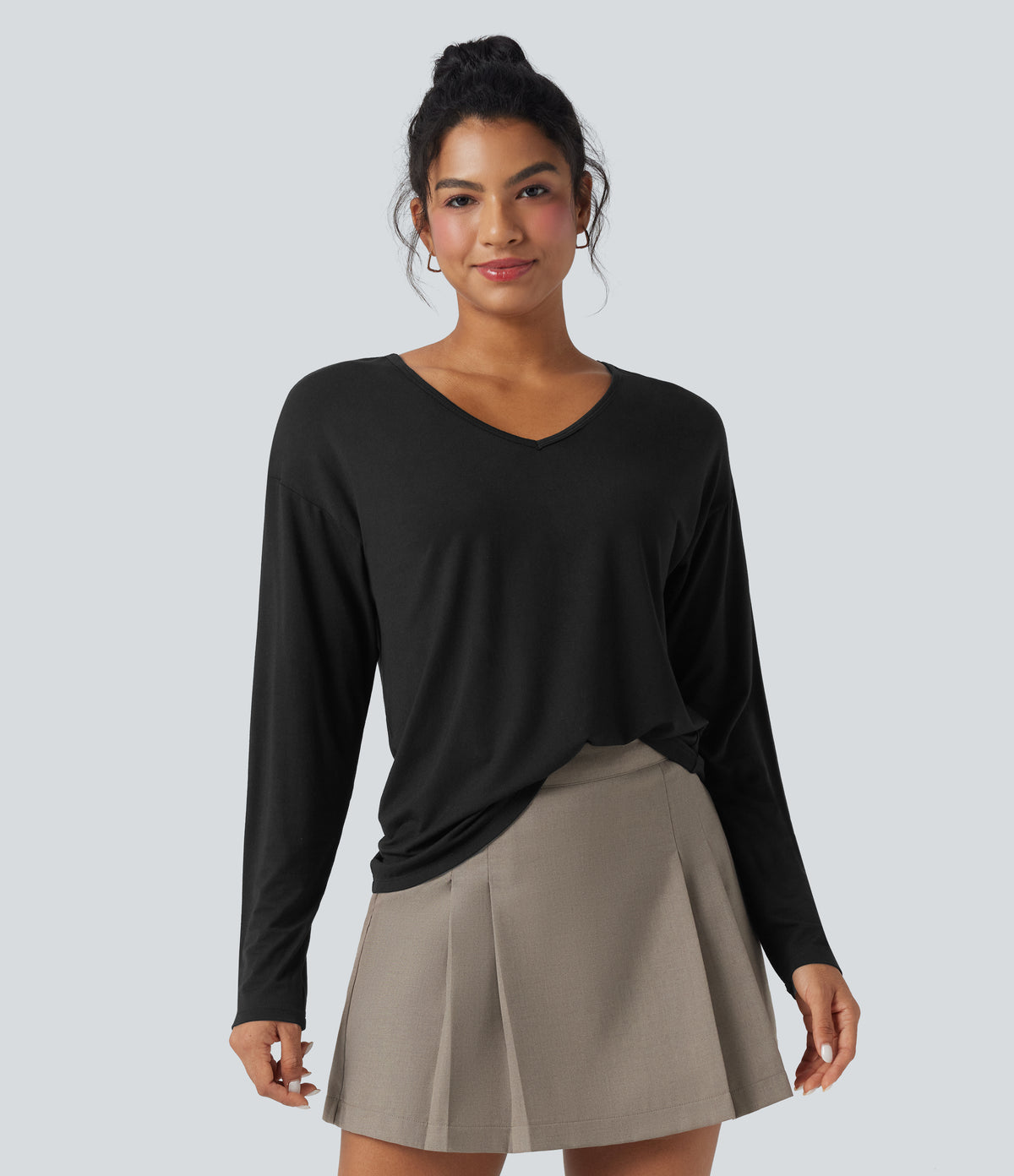 Mira Long-Sleeve Top — Black