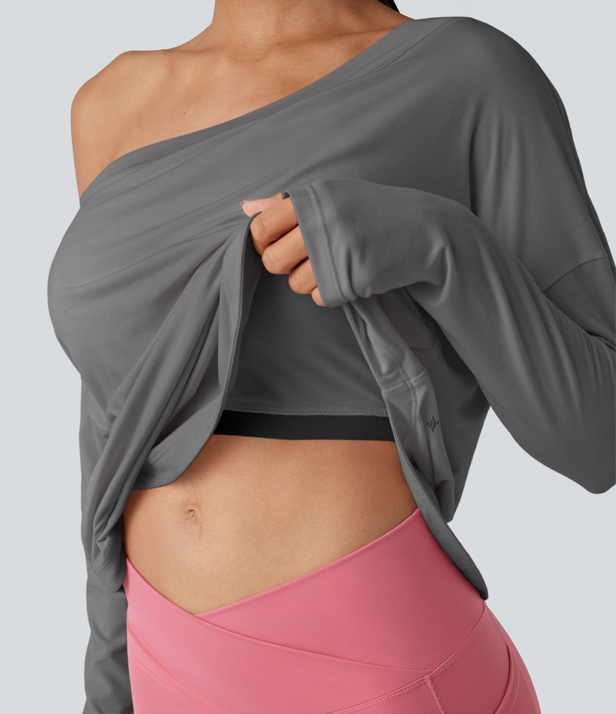 Isadora Long-Sleeve Top — Steel Gray