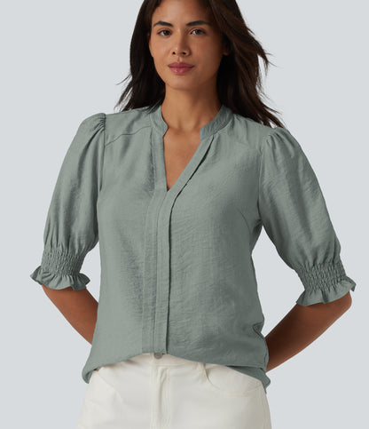 Imogen Blouse — Oil Blue