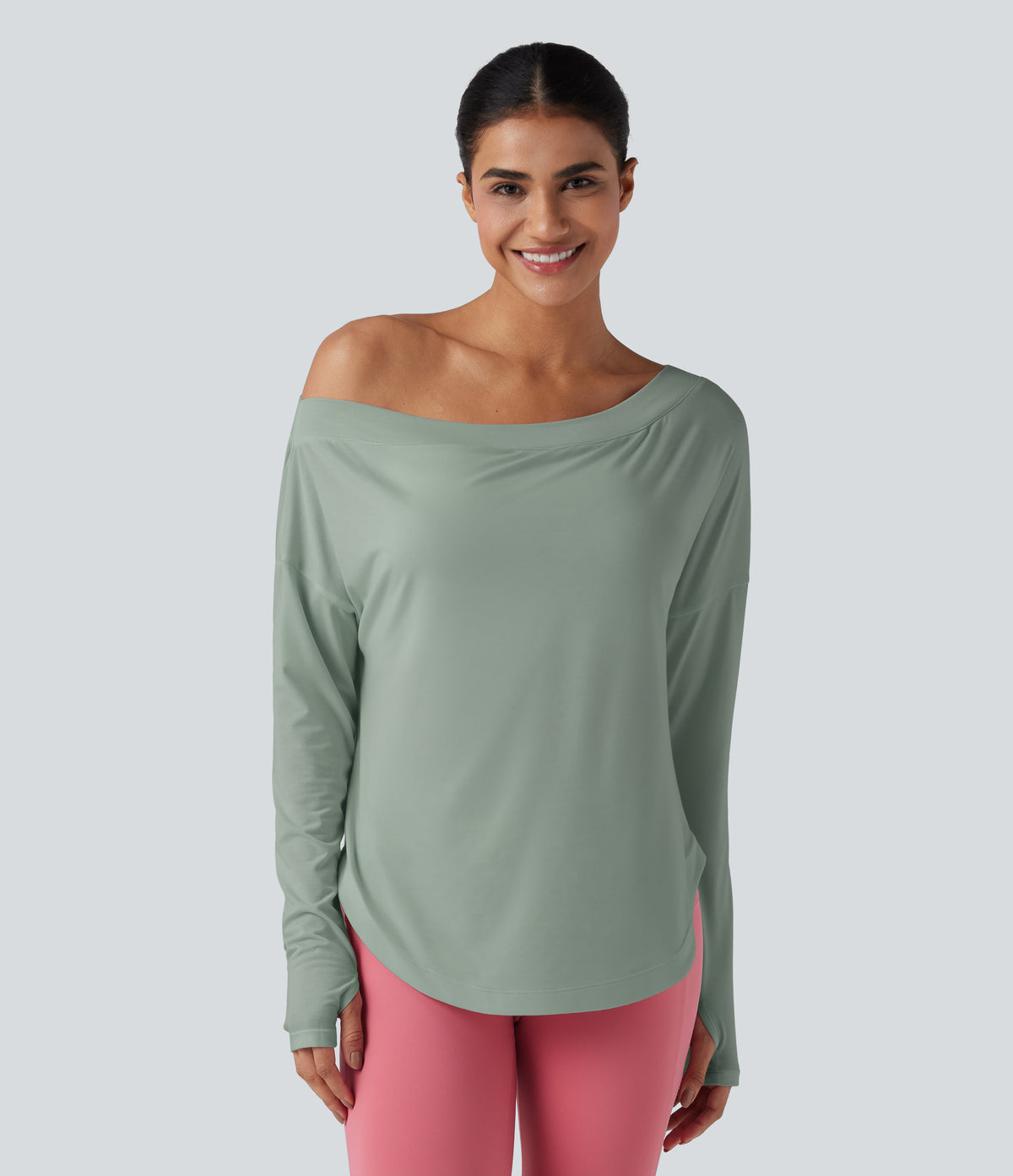 Isadora Long-Sleeve Top — Iceberg Green