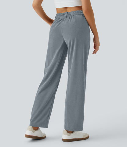 Cecily Pants — Blue Flower Gray