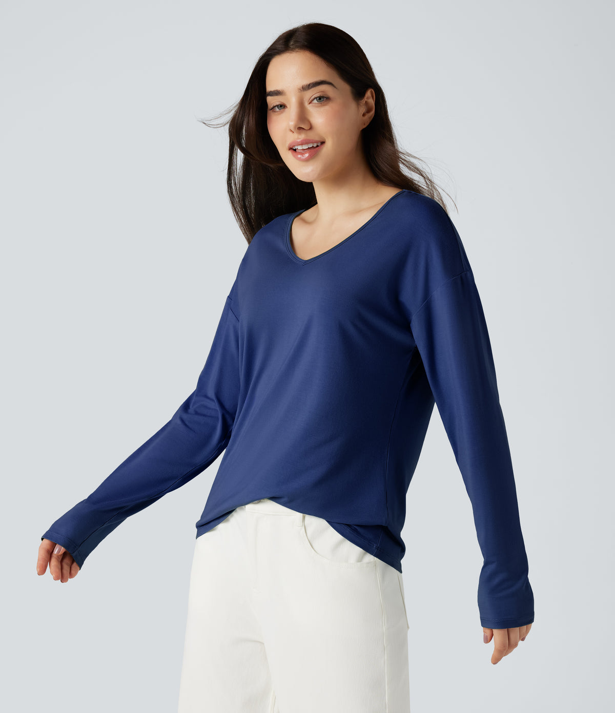 Mira Long-Sleeve Top — Sodalite Blue