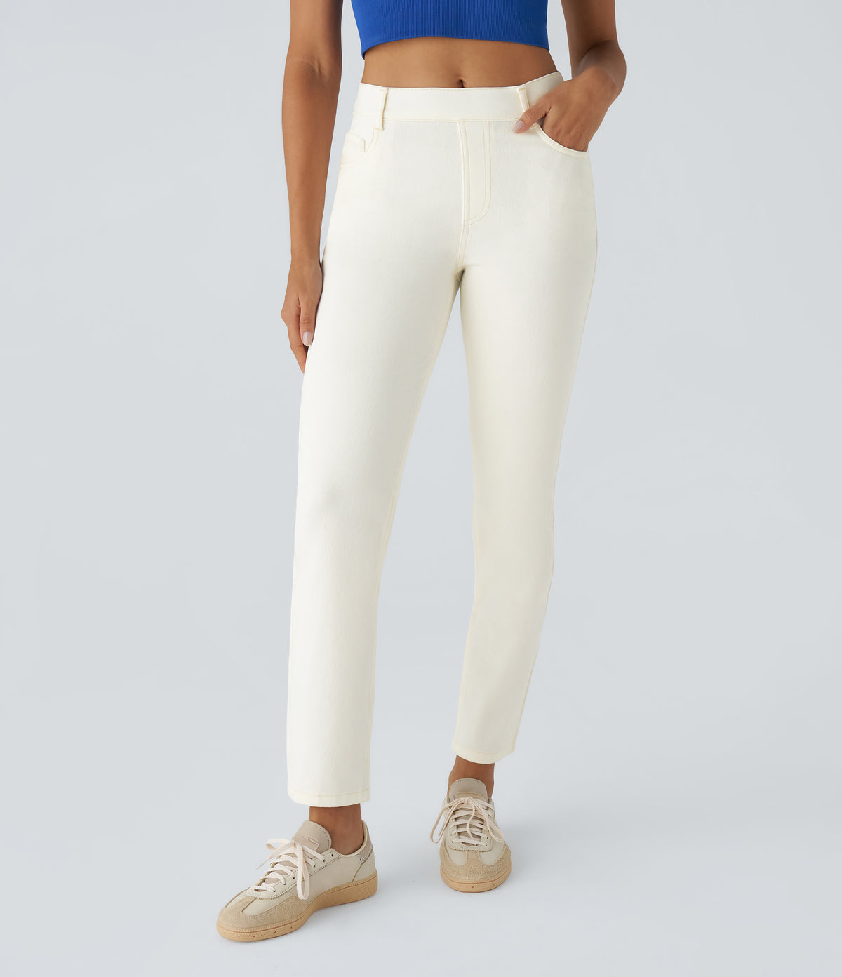 Cleo Jeans — Beige Denim