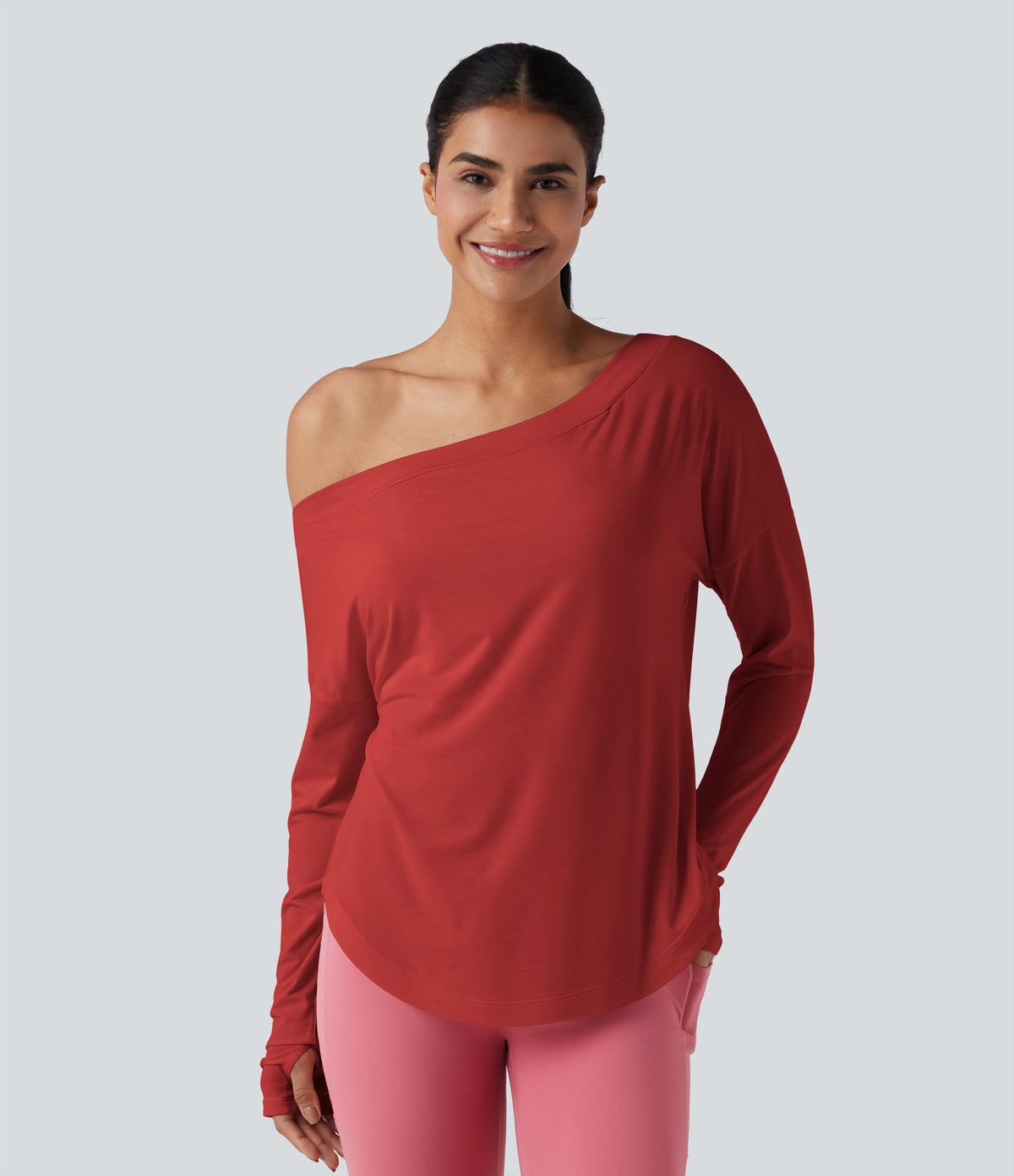 Isadora Long-Sleeve Top — Aura Orange