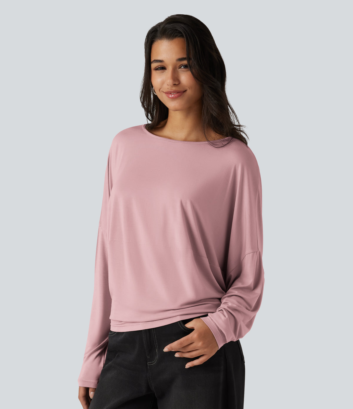 Roselle Long-Sleeve Top — Primrose Pink