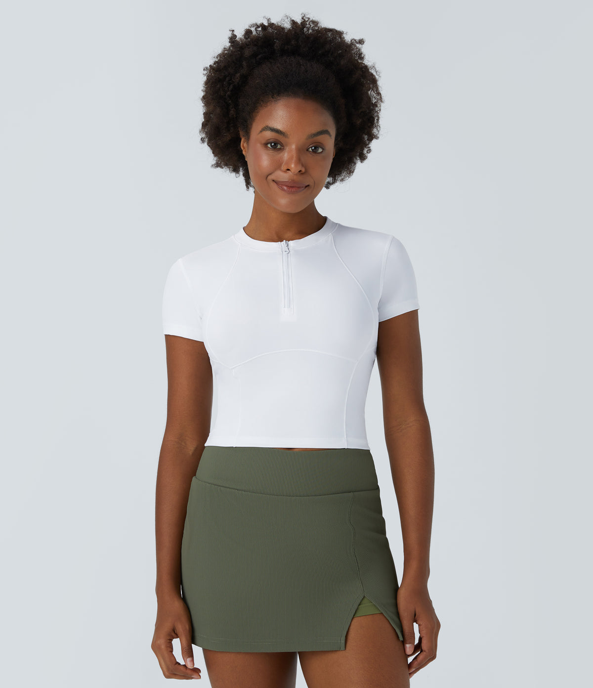 Romy Zip Top — White