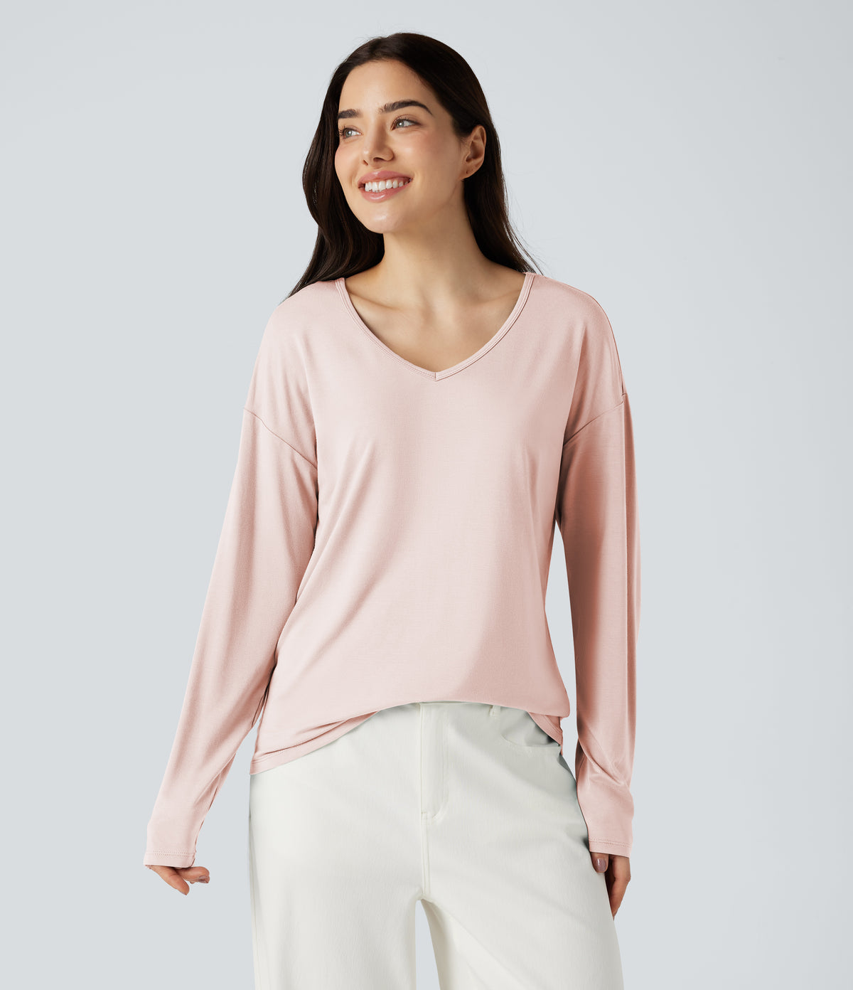 Mira Long-Sleeve Top — Sheer Pink