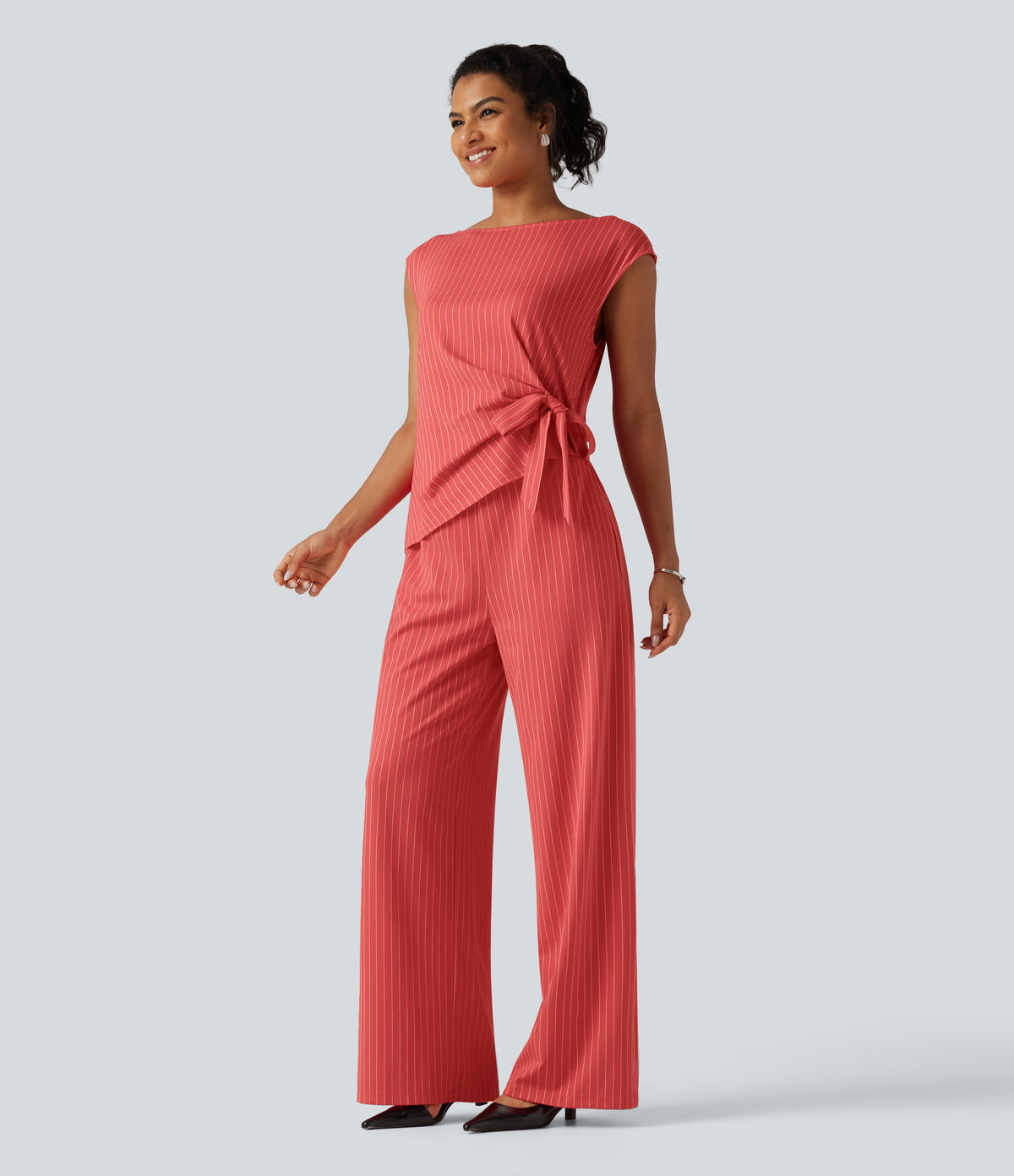 Rosalind Jumpsuit — Tart Cherry Stripe