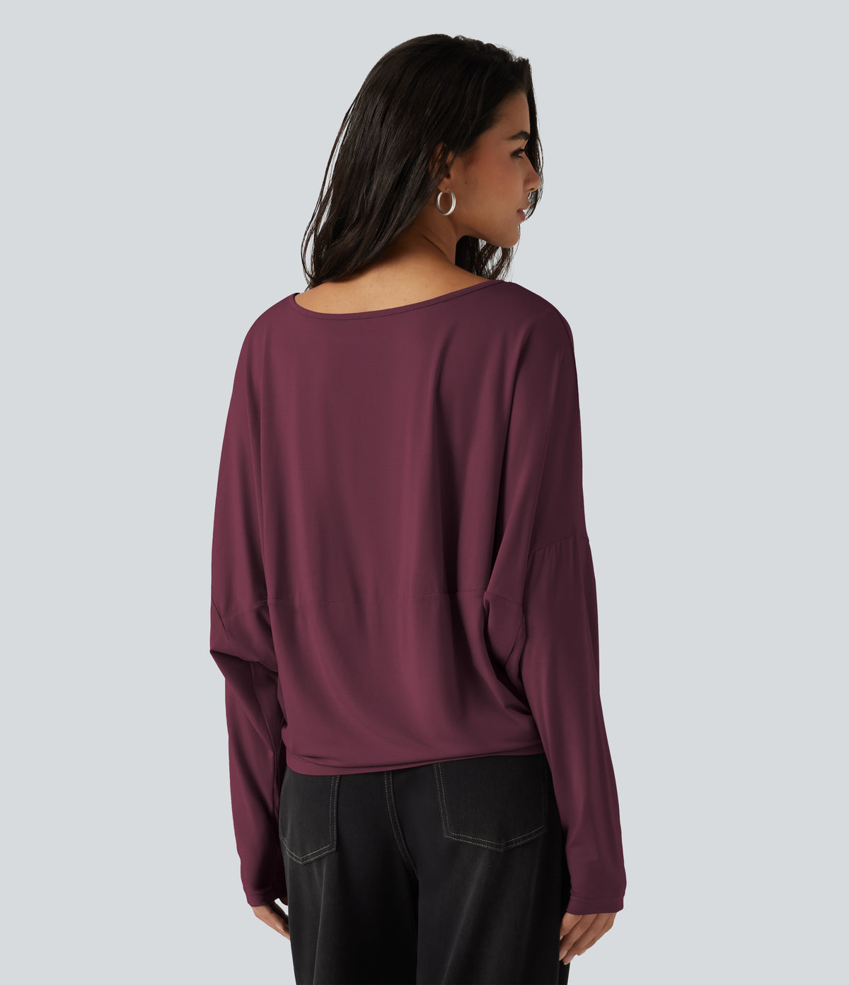 Roselle Long-Sleeve Top — Ruby Wine