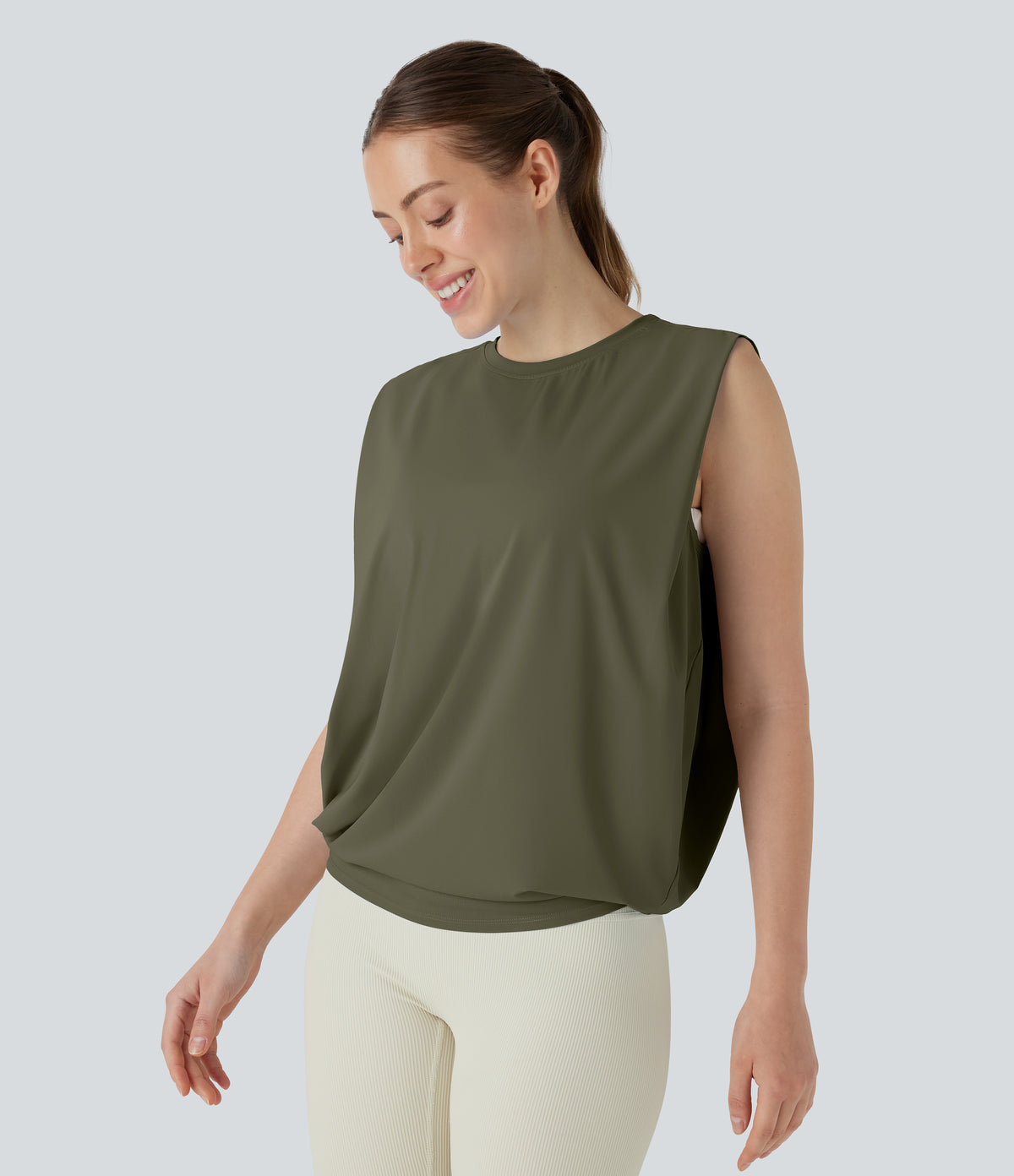 Lucia Tank — Grass Grey Green
