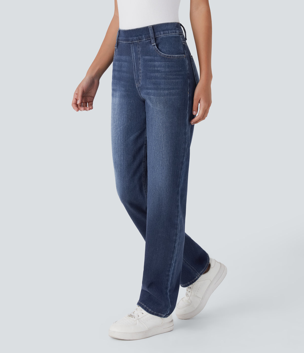 Cleo Jeans — Paint Blue Denim