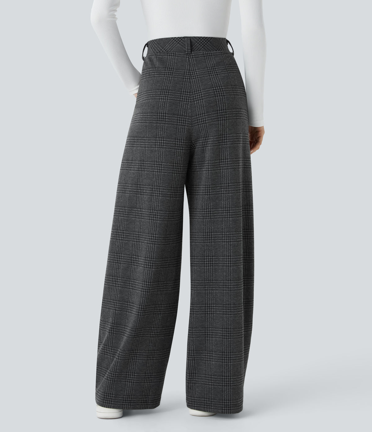 Lucille Pants — Charcoal Black Houndstooth Plaid