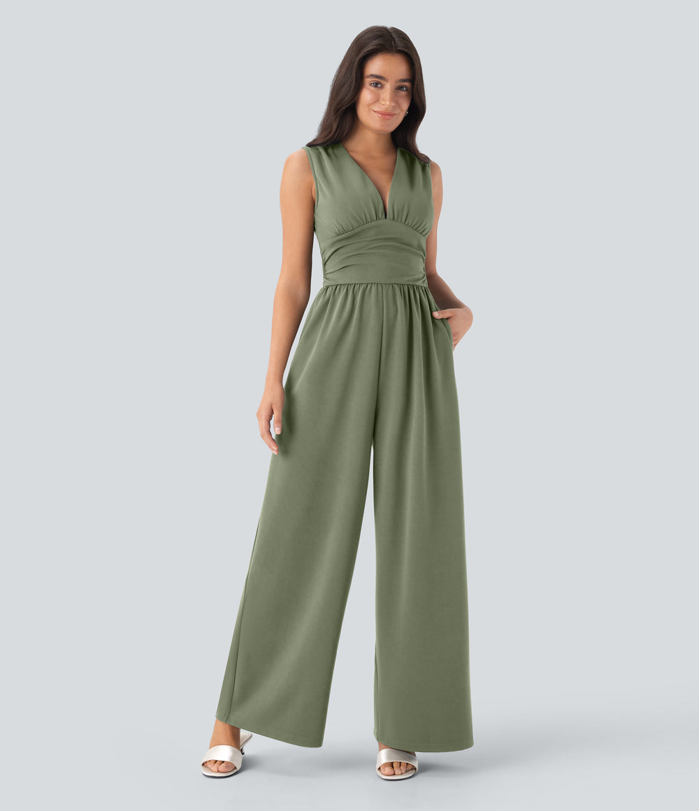 Celine Jumpsuit — Oil Green