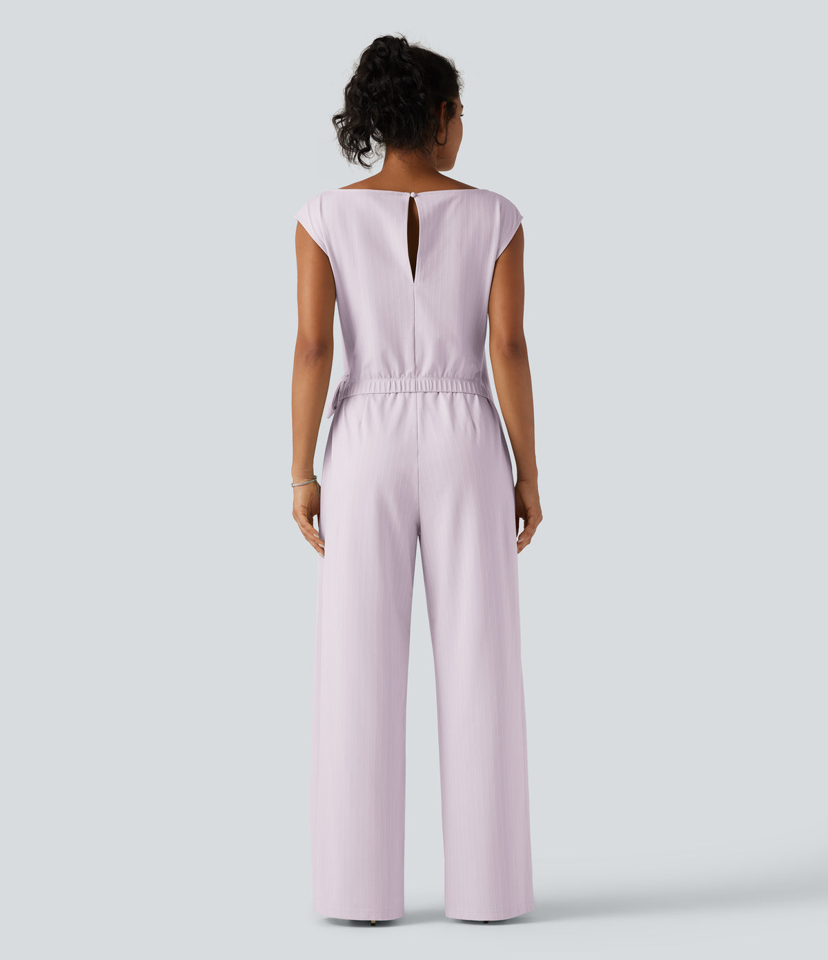 Rosalind Jumpsuit — Soft Orchid Stripe