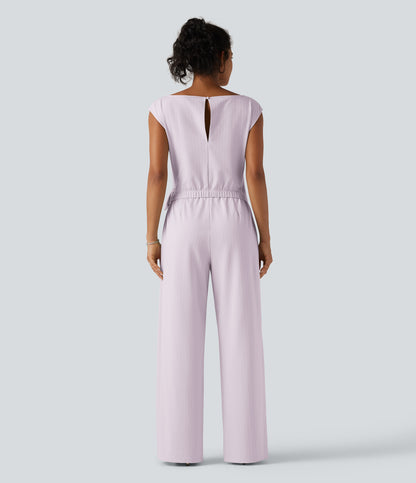 Rosalind Jumpsuit — Soft Orchid Stripe