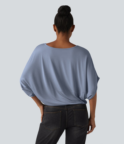 Indira Top — Gray Haze Blue