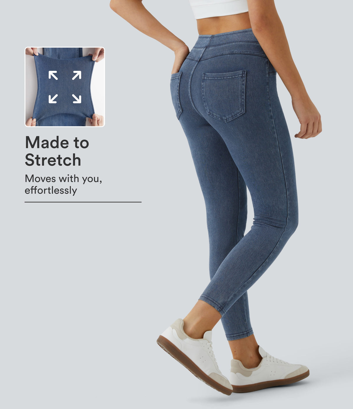 Livia Legging — Washed Denim Bleached Blue