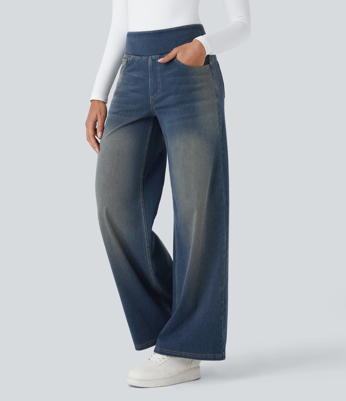 Calista Jeans — Cement Blue Denim