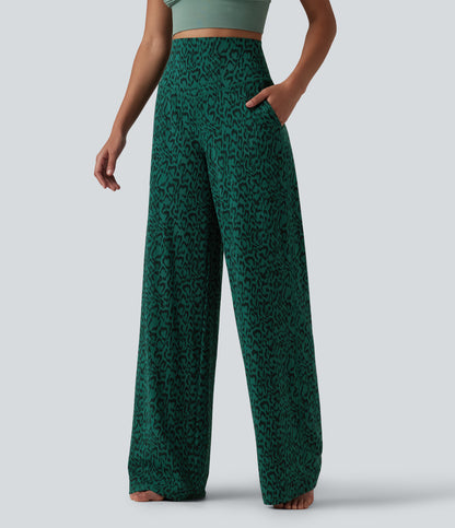 Nina Pants — Deep Teal Leopard