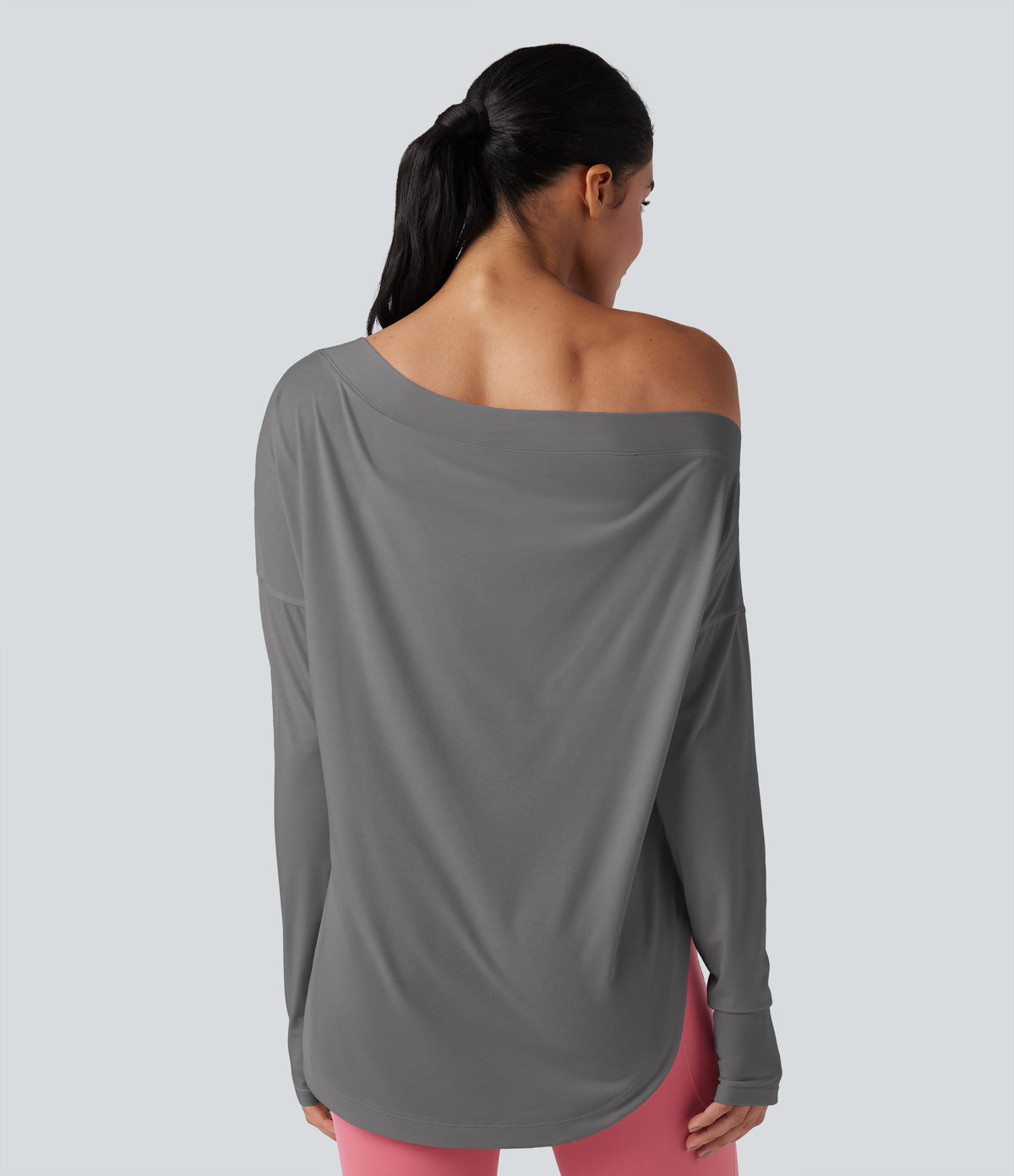 Isadora Long-Sleeve Top — Steel Gray