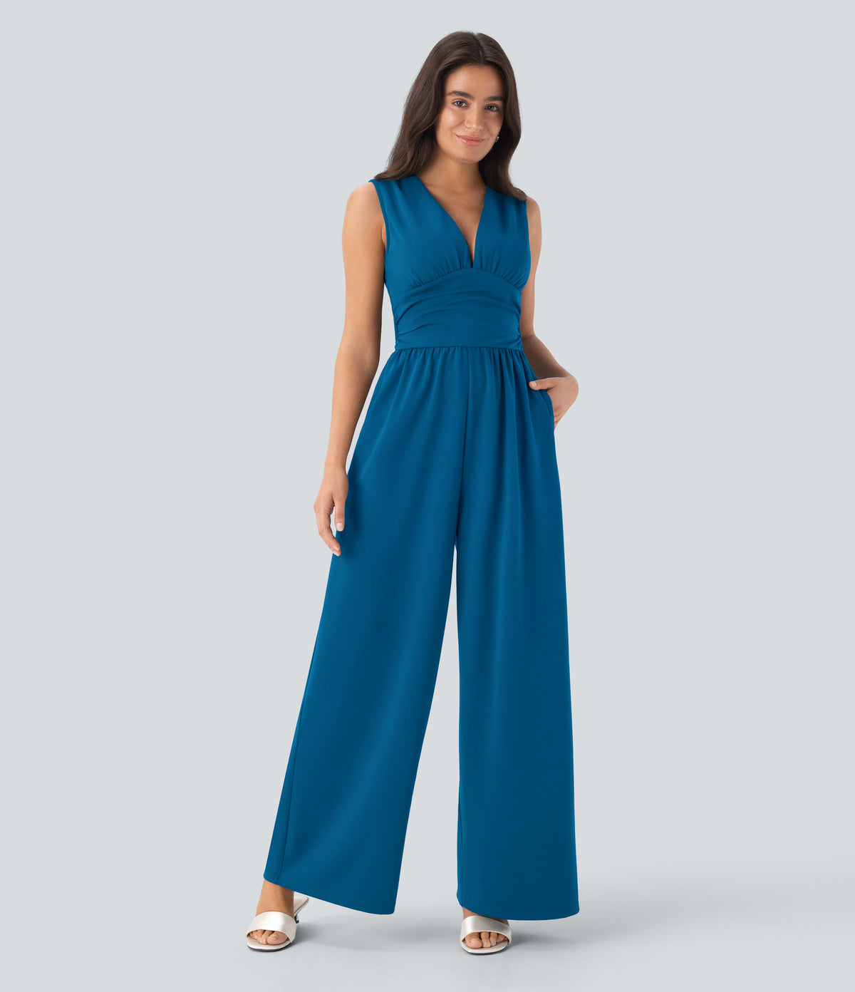 Celine Jumpsuit — Pacific Blue