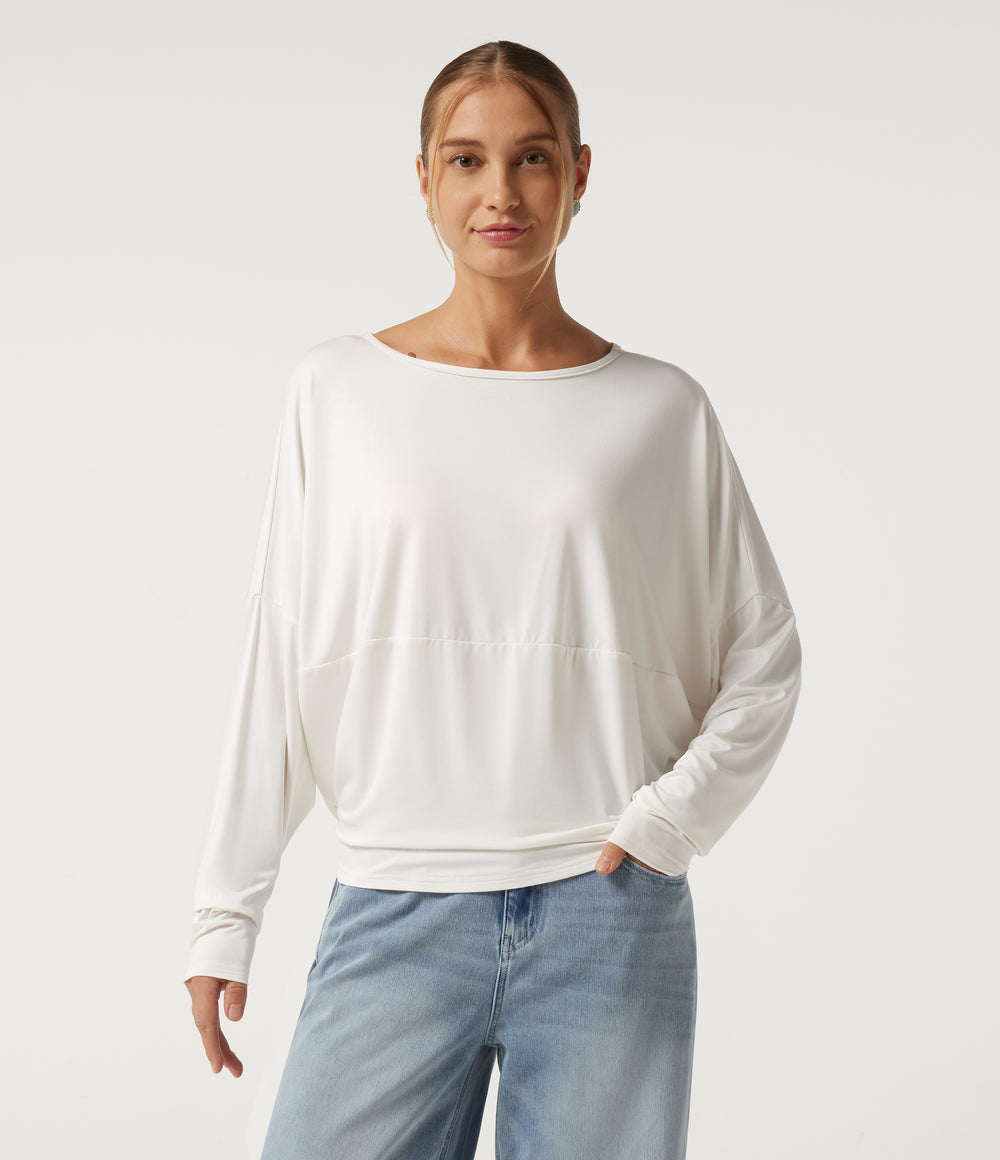 Roselle Long-Sleeve Top — White