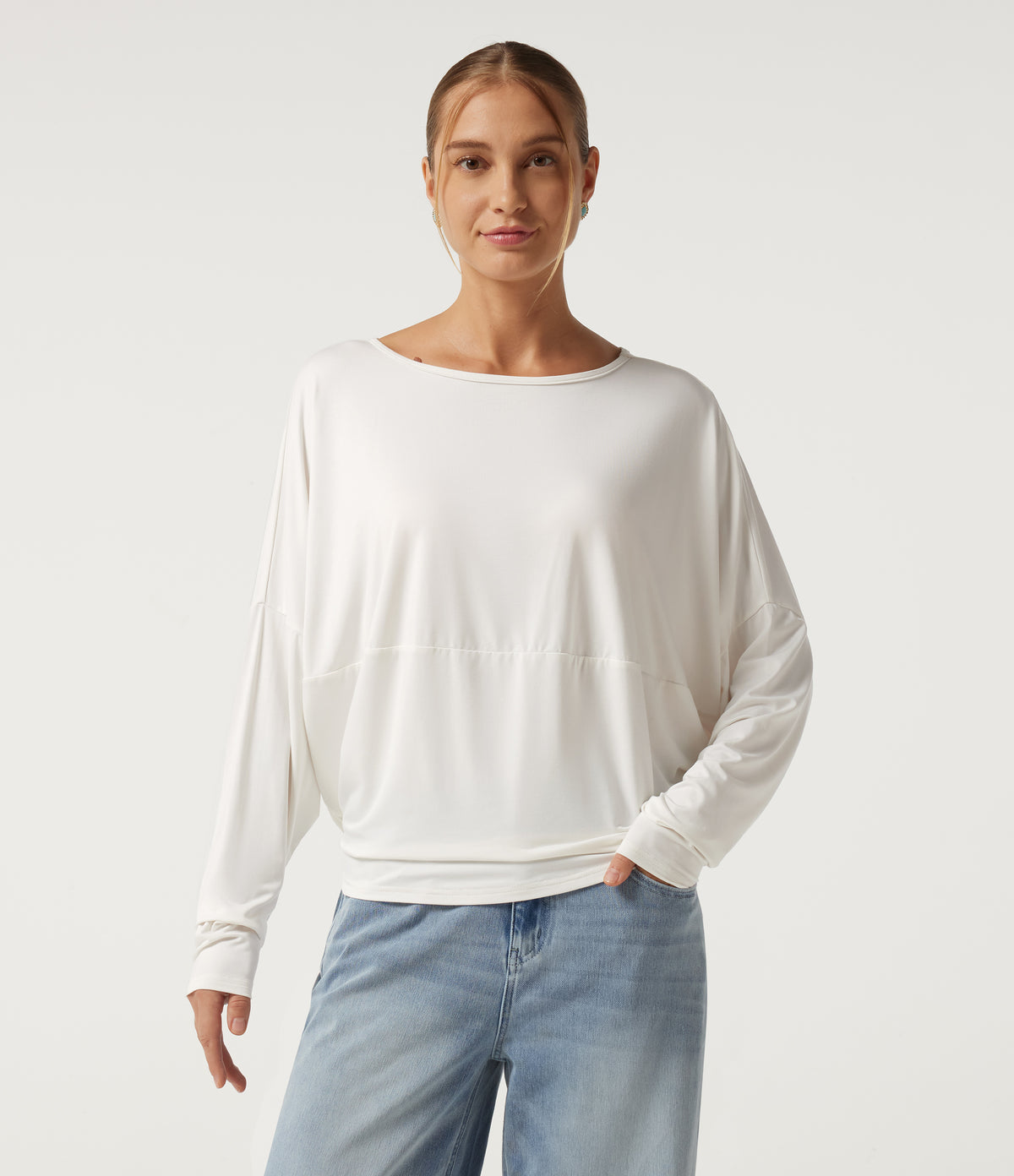 Roselle Long-Sleeve Top — White