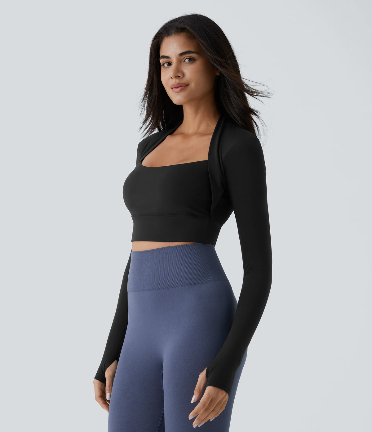 Esme Long-Sleeve Top — Black