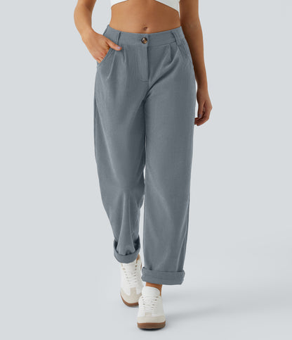 Cecily Pants — Blue Flower Gray