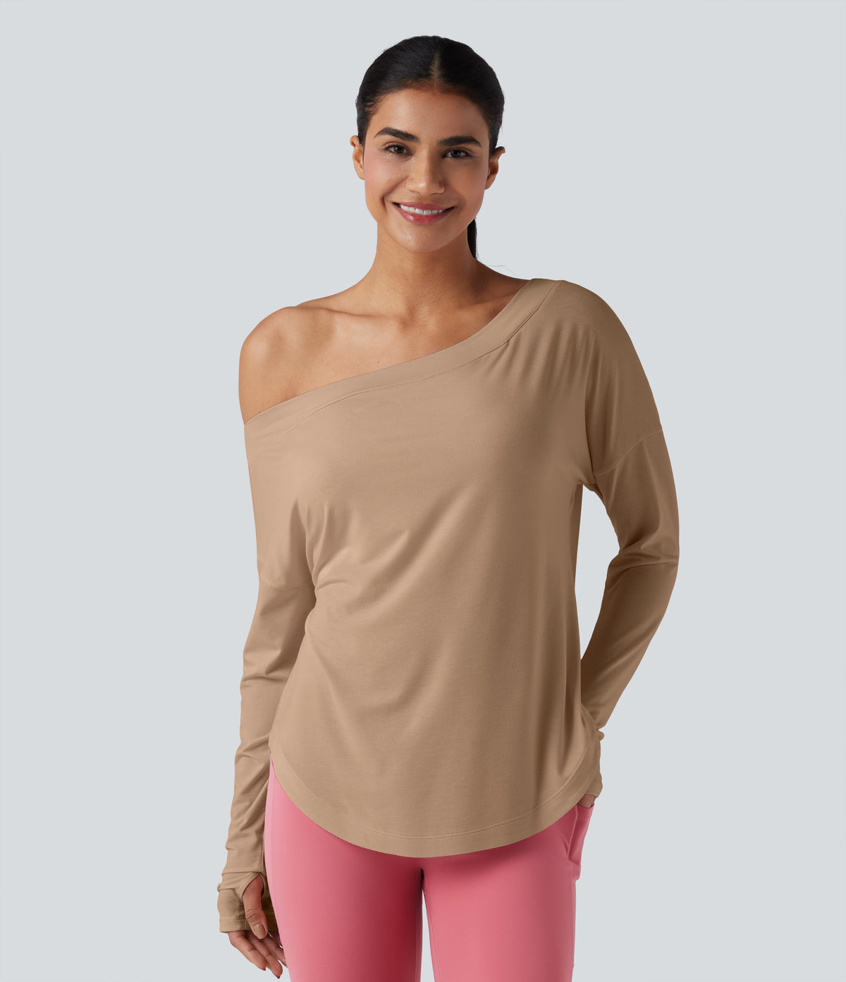Isadora Long-Sleeve Top — Praline