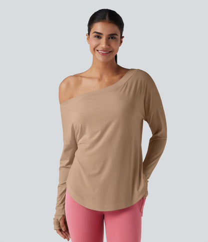 Isadora Long-Sleeve Top — Praline