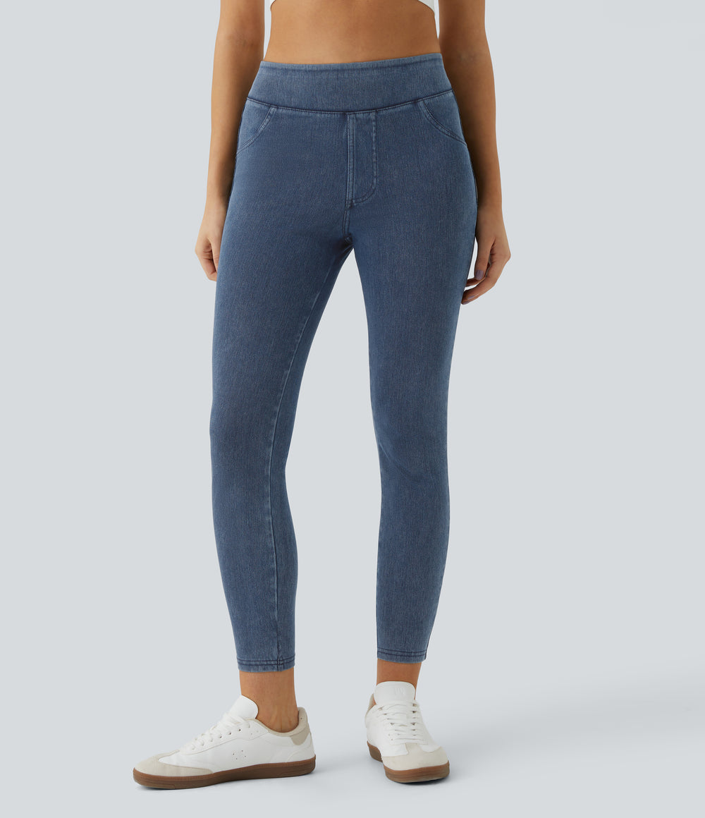 Livia Legging — Washed Denim Bleached Blue