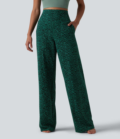 Nina Pants — Deep Teal Leopard