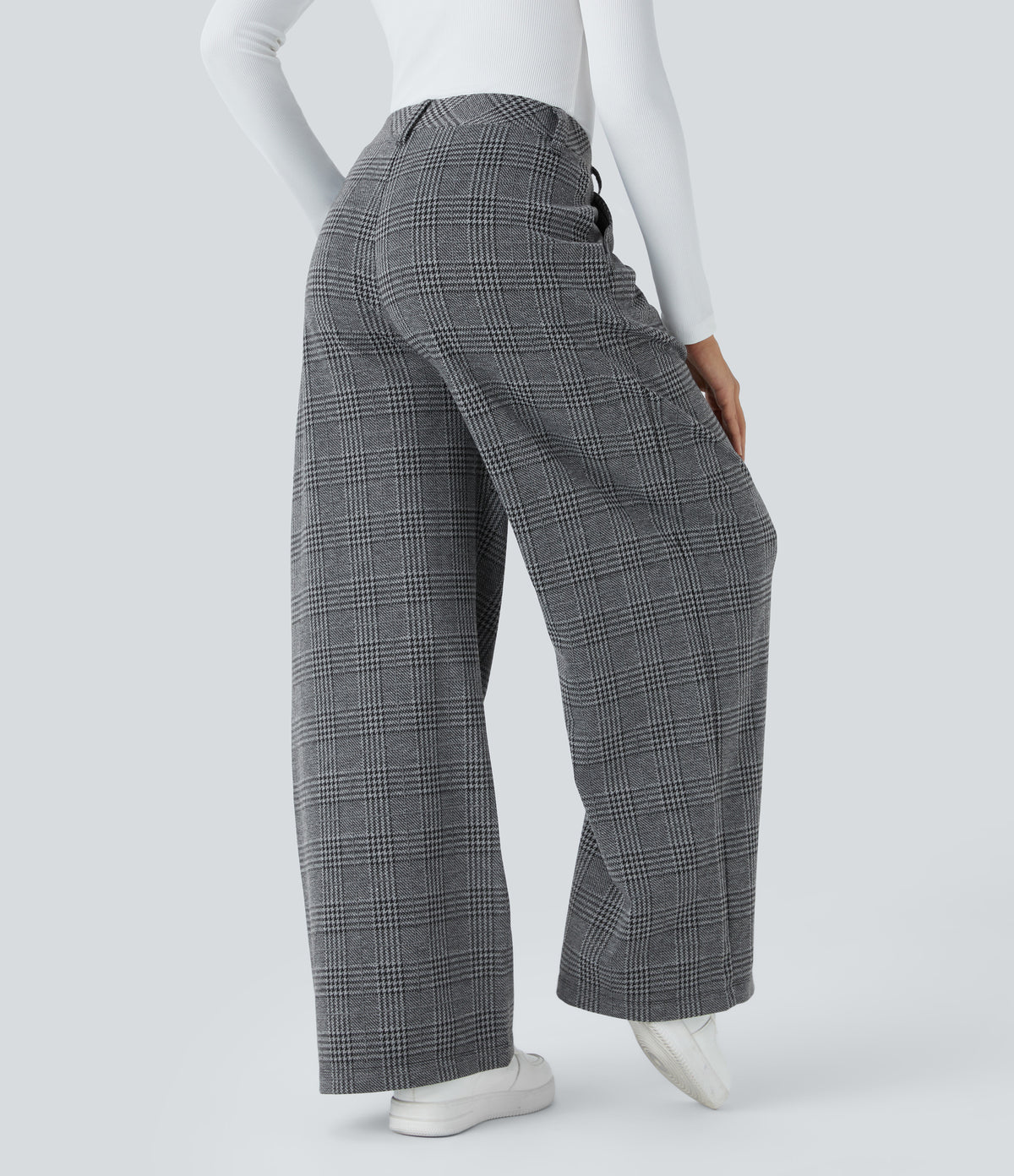 Lucille Pants — Dark Gray Plaid