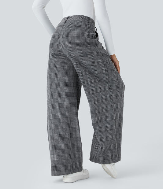 Lucille Pants — Dark Gray Plaid