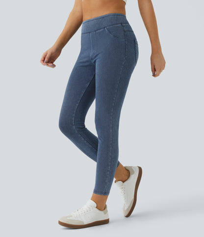 Livia Legging — Washed Denim Bleached Blue