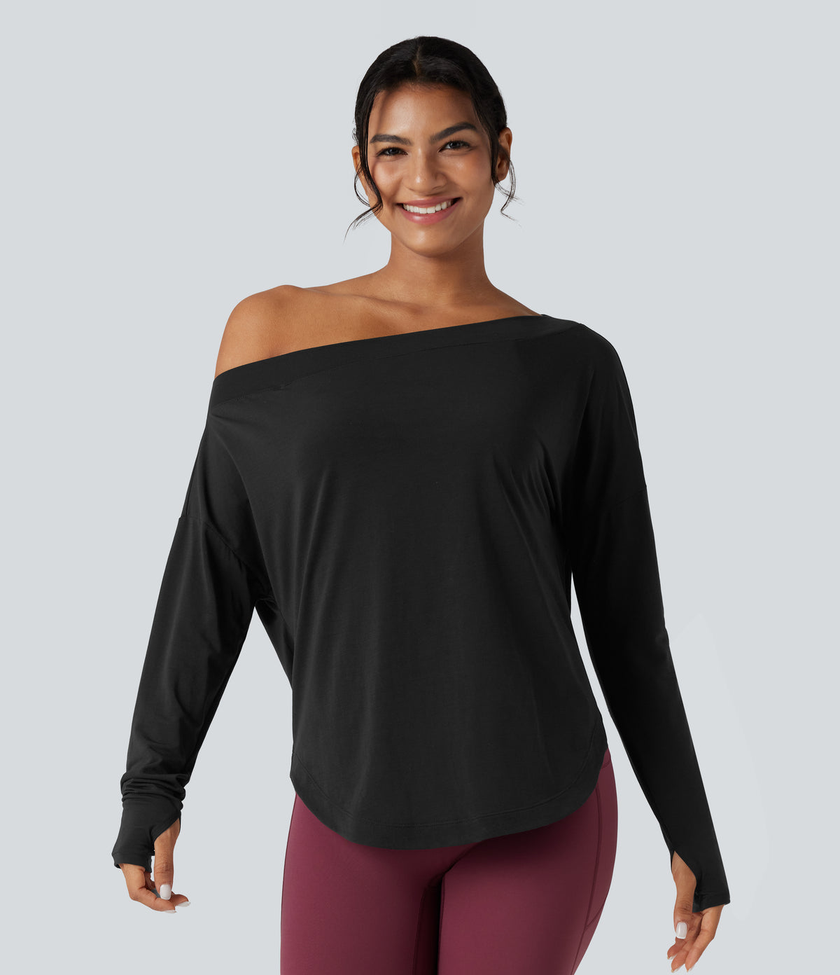 Isadora Long-Sleeve Top — Black