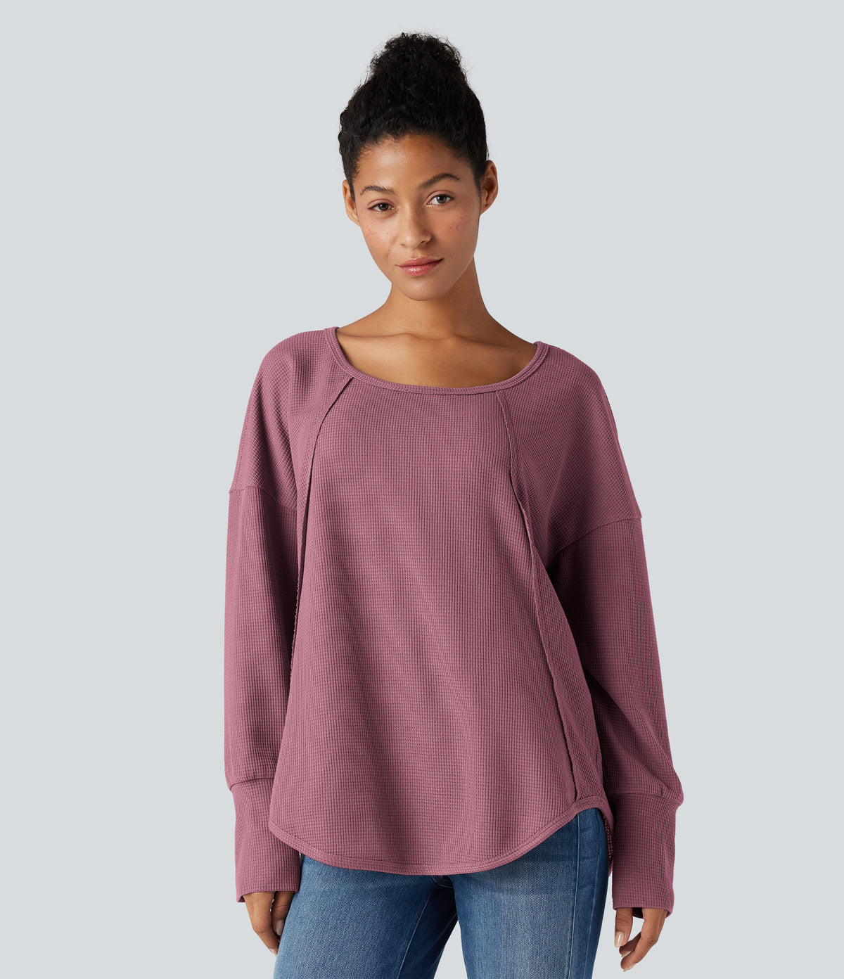 Ember Long-Sleeve Top — Rose Wine