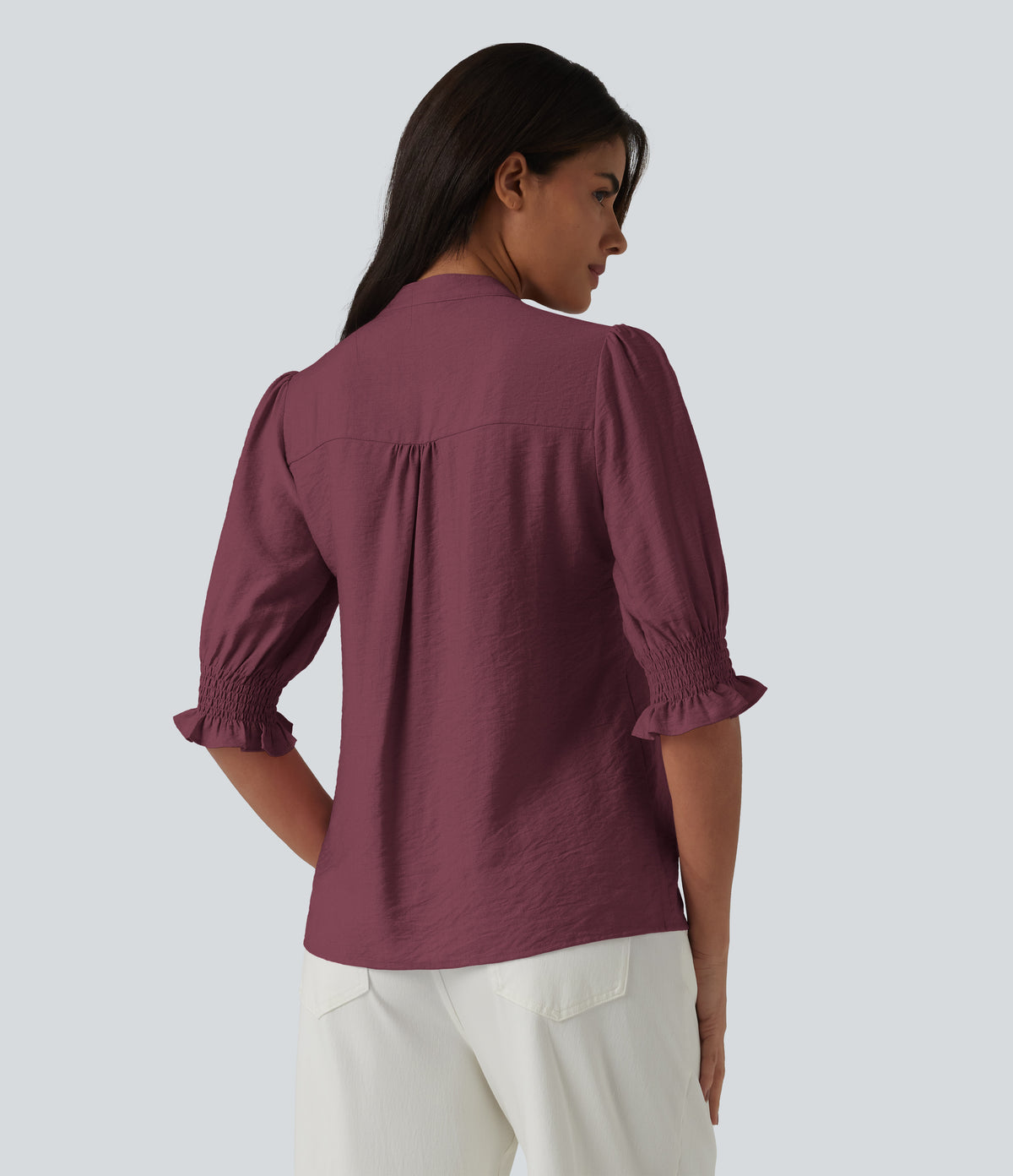 Imogen Blouse — Wine Red