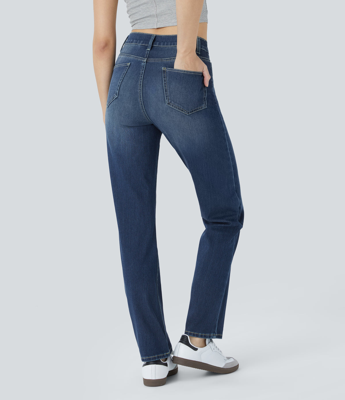 Cleo Jeans — Distressed Denim Dark Blue