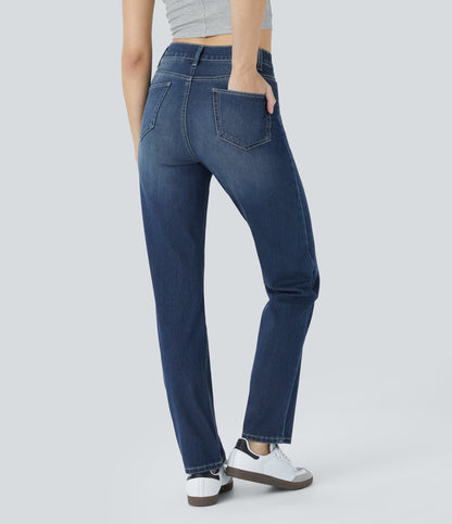 Cleo Jeans — Distressed Denim Dark Blue