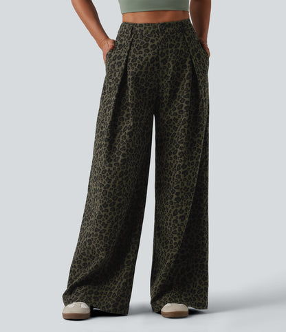 Freya Pants — Olive Leopard