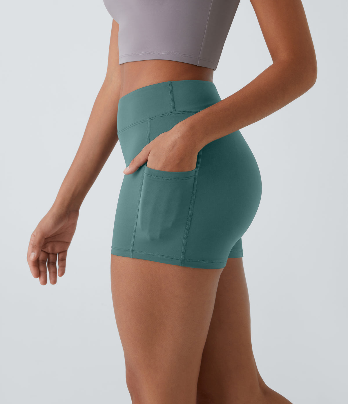 Hazel Biker Short — Rock Cyan Blue